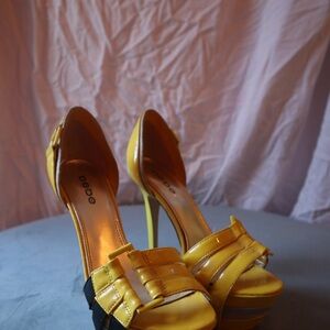 Bebe Strappy Yellow Heels